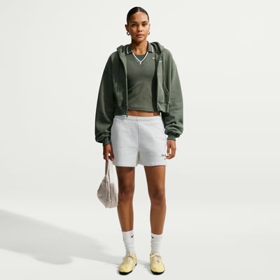 Nike Studio Fleece Medium Weight Mid-Rise Shorts "Birch Heather" | Dame | | 00 | SPORTSHOWROOM