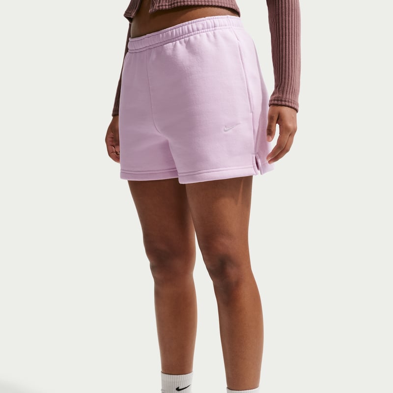 Nike Studio Fleece Medium Weight Mid-Rise Shorts "Bleached Lilac & Sail" | Dame | | 01 | SPORTSHOWROOM