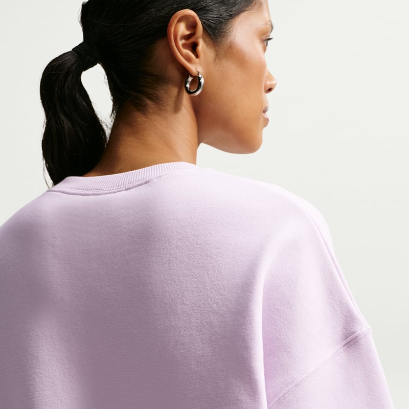 Nike Studio Fleece Medium Weight Oversized Crew Genser "Bleached Lilac & Sail" | Dame | Skating | 01 | SPORTSHOWROOM