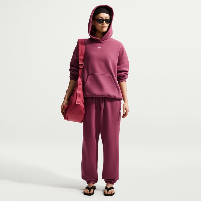 Nike Studio Fleece Medium Weight High-Rise Oversized Cuffed Bukse "Pink Smoke & Sail" | Dame | | 00 | SPORTSHOWROOM