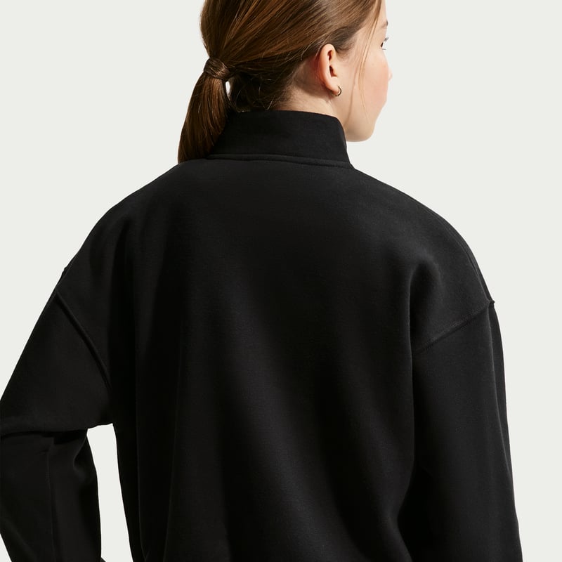 Nike Studio Fleece Oversized 1/4-Zip Topp "Black & White" | Barn | | 01 | SPORTSHOWROOM
