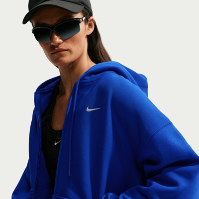 Nike Studio Fleece Heavyweight Oversized Full-Zip Hettegenser "Old Royal & Sail" | Dame | | 00 | SPORTSHOWROOM