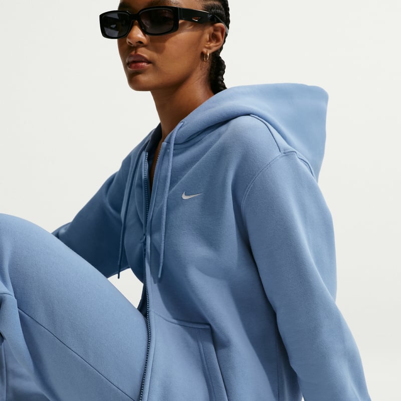 Nike Studio Fleece Medium Weight Full-Zip Hettegenser "Work Blue & Sail" | Dame | | 02 | SPORTSHOWROOM