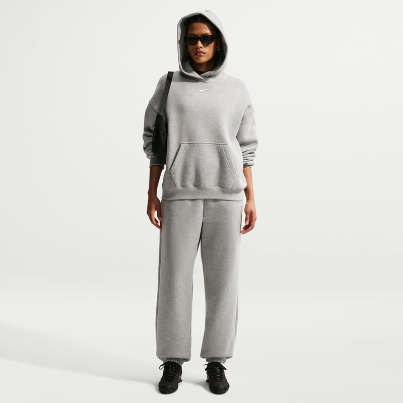 Nike Studio Fleece Medium Weight High-Rise Oversized Cuffed Bukse "Dark Grey Heather & Sail" | Dame | | 00 | SPORTSHOWROOM