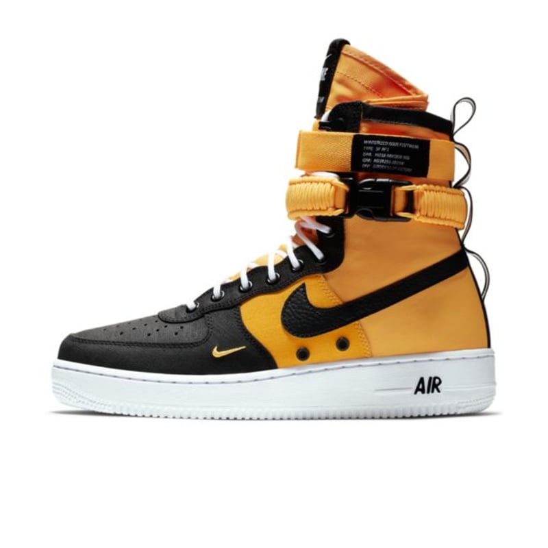 White and orange high top air force on sale 1