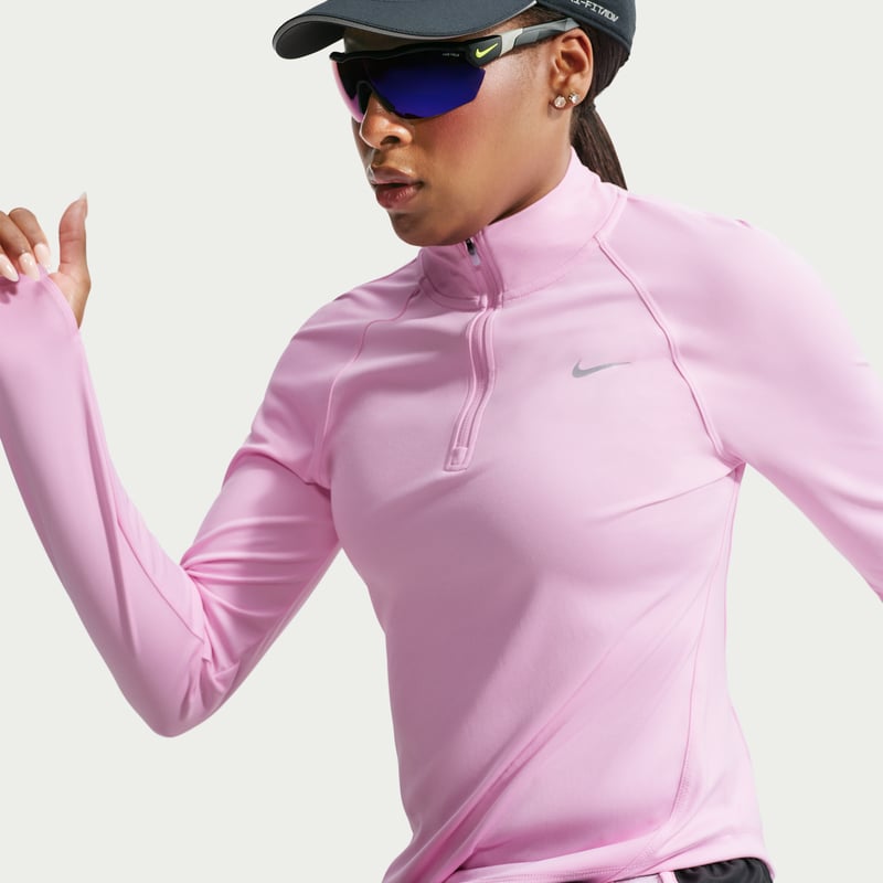 Haut Nike Tempo Dri-FIT 1/4-Zip "Pink Rise" | Femme | Course à pied | 03 | SPORTSHOWROOM