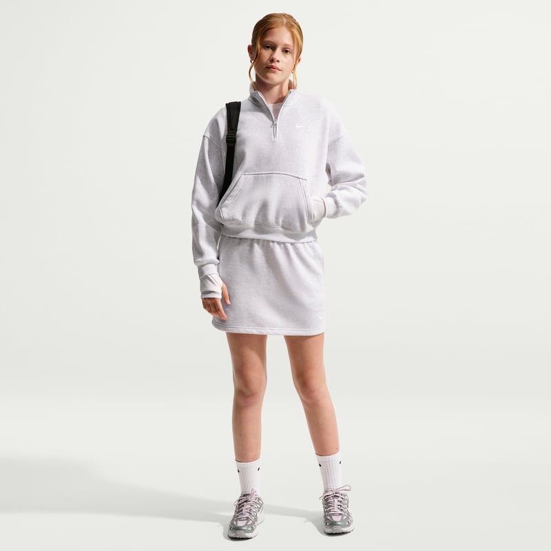 Nike Studio Fleece French Terry Skjort "Birch Heather & White" | Dame | | 00 | SPORTSHOWROOM