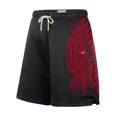 Nike Portland Trail Blazers Standard Issue Fleece Shorts "Black & White" | Heren | Sportstyle | 01 | SPORTSHOWROOM