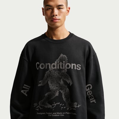 Nike ACG "Tuff Fleece" Therma-FIT Pullover Crew-Neck Sweater "Black" | Heren | | 01 | SPORTSHOWROOM