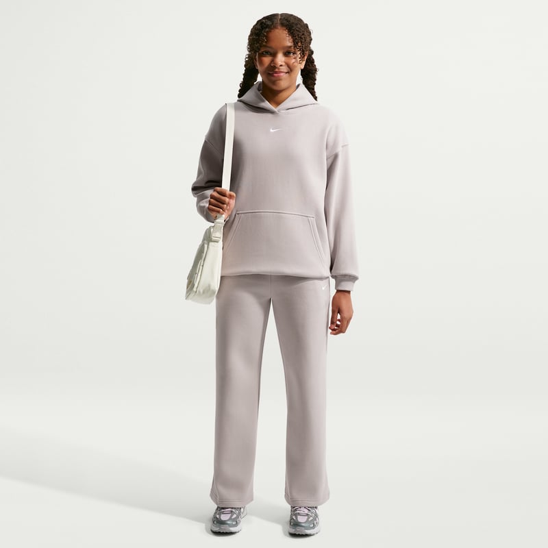 Nike Studio Fleece Oversized Pullover Hettegenser "Moon Particle & White" | Barn | | 03 | SPORTSHOWROOM