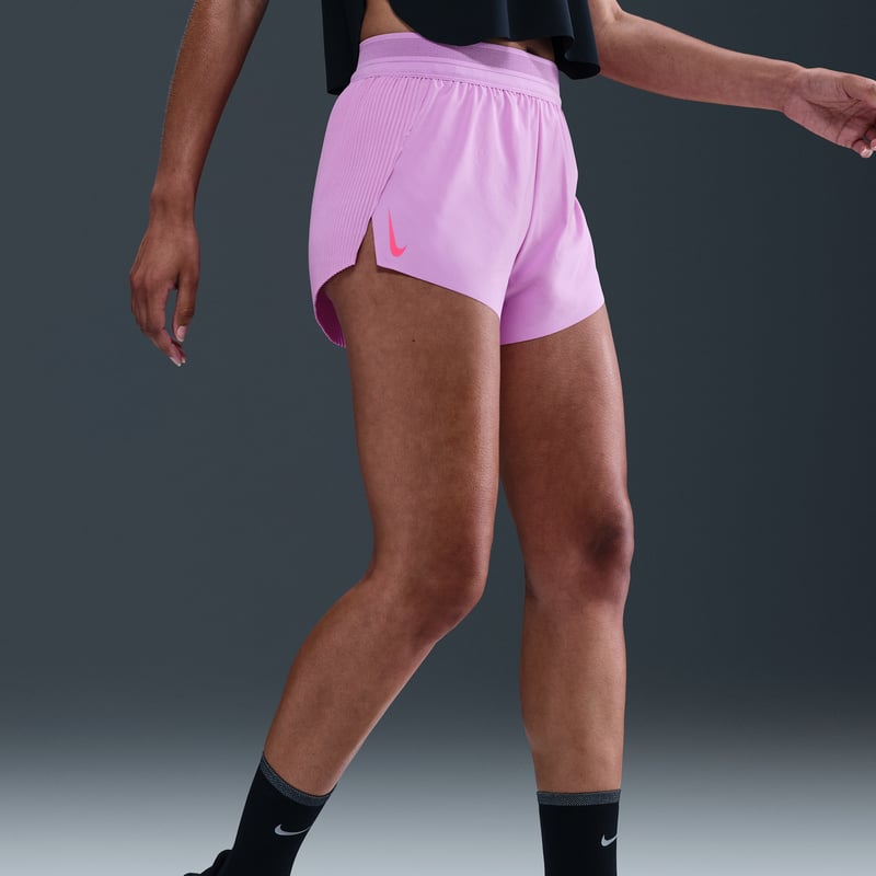 Nike AeroSwift "Faith Kipyegon" Dri-FIT ADV Mid-Rise 3" Brief-Lined Shorts "Vivid Purple" | Dames | Hardlopen | 02 | SPORTSHOWROOM