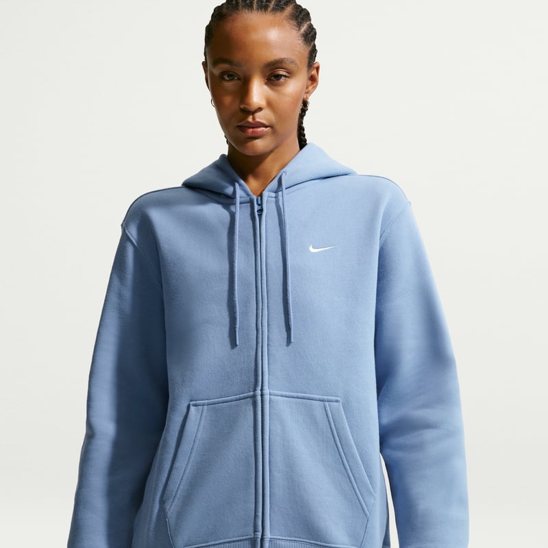 Nike Studio Fleece Medium Weight Full-Zip Hettegenser "Work Blue & Sail" | Dame | | 00 | SPORTSHOWROOM