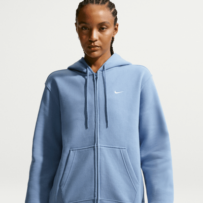 Nike Studio Fleece Medium Weight Full-Zip Hettegenser "Work Blue & Sail" | Dame | | 00 | SPORTSHOWROOM