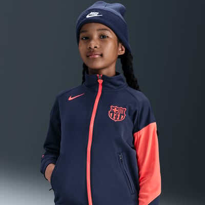 Giacca Nike FC Barcelona Academy Pro Third Dri-FIT Total 90 Anthem "Midnight Navy & Bright Mango" | Bambini | Sportstyle | 01 | SPORTSHOWROOM