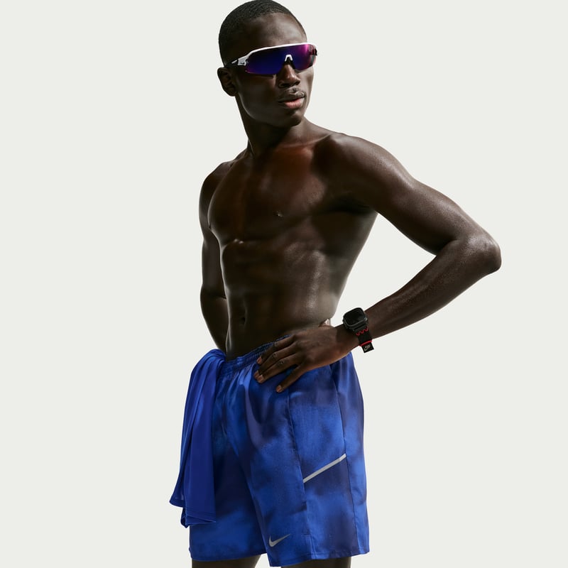 Pantalones cortos Nike Miler Dri-FIT 7" Brief-Lined Printed "Midnight Navy" | Hombre | Correr | 02 | SPORTSHOWROOM