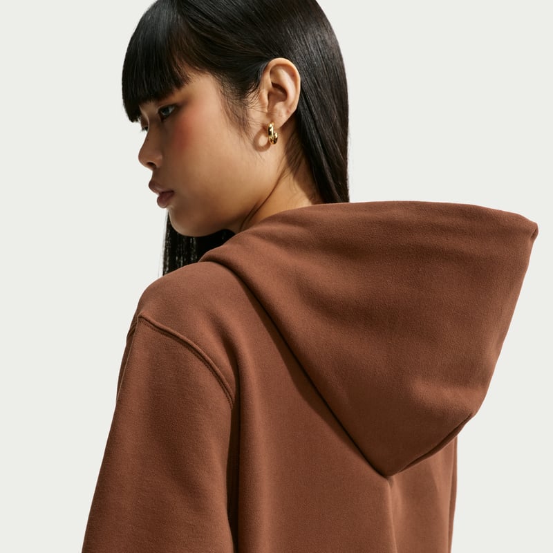 Nike Studio Fleece Medium Weight Full-Zip Hettegenser "Cacao Wow & Sail" | Dame | | 01 | SPORTSHOWROOM