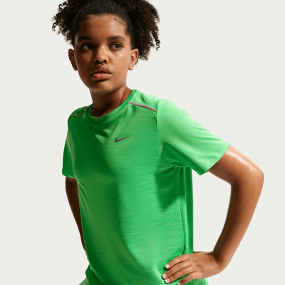 Nike Miler Dri-FIT Skjorte "Green Spark" | Barn | Løping | 01 | SPORTSHOWROOM