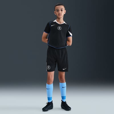 Pantaloncini Nike Chelsea F.C. 2025/26 Stadium Third Dri-FIT Total 90 Replica "Black & Field Silver" | Bambini | Calcio | 01 | SPORTSHOWROOM