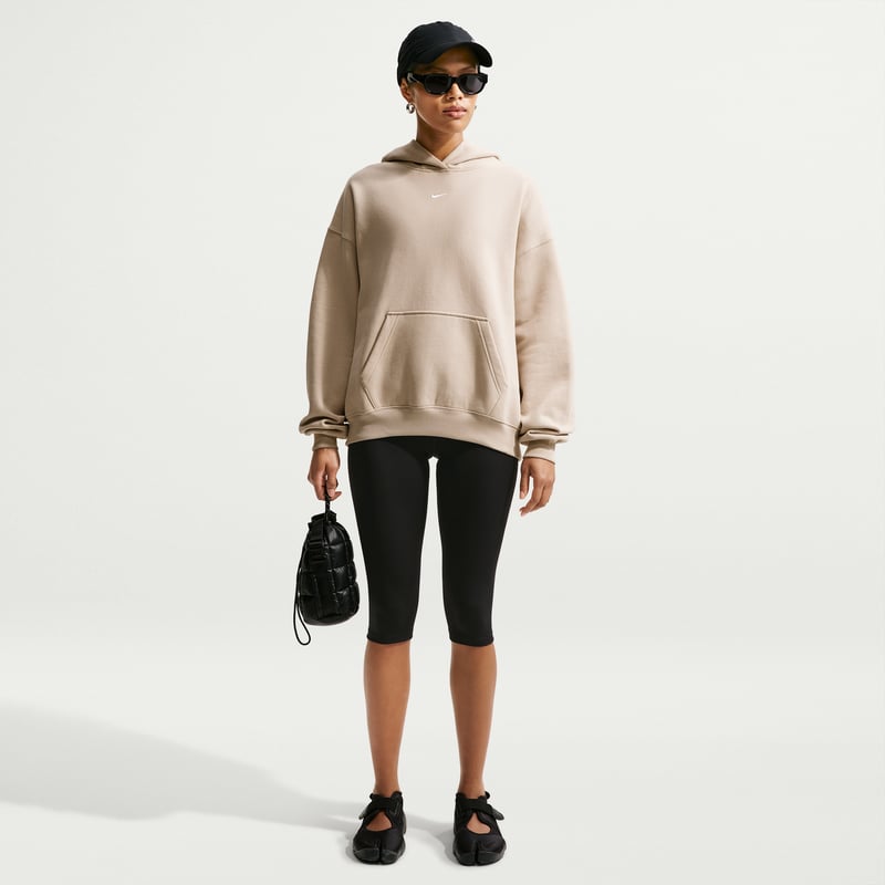 Nike Studio Fleece Medium Weight Oversized Pullover Hettegenser "Cream II & Sail" | Dame | | 03 | SPORTSHOWROOM
