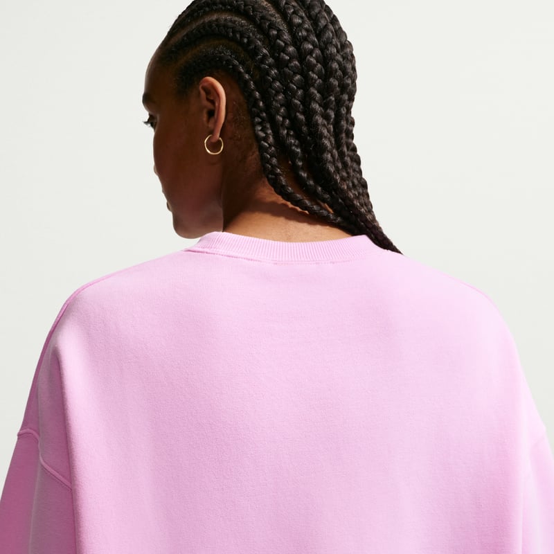 Nike Studio Fleece Medium Weight Oversized Crew Sweater "Pink Rise & Sail" | Women | | 01 | SPORTSHOWROOM