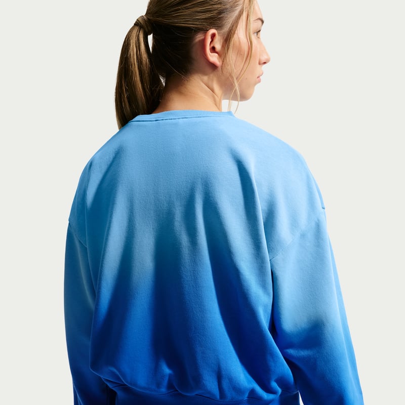 Nike Studio Fleece Lightweight Oversized Graphic Crew Genser "Football Blue & Game Royal" | Barn | | 01 | SPORTSHOWROOM