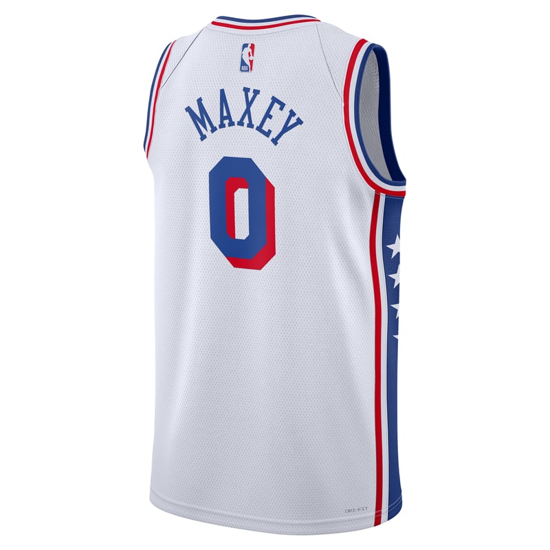 Nike Philadelphia 76ers 2023/24 Association Edition Dri-FIT NBA Swingman Tyrese Maxey DX8472-103 02