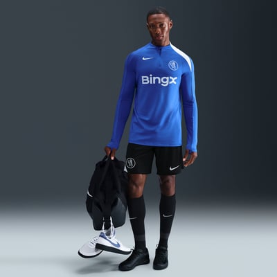 Pantaloncini Nike Chelsea F.C. Strike Third Dri-FIT Total 90 Knit "Black & Field Silver" | Uomo | Calcio | 01 | SPORTSHOWROOM