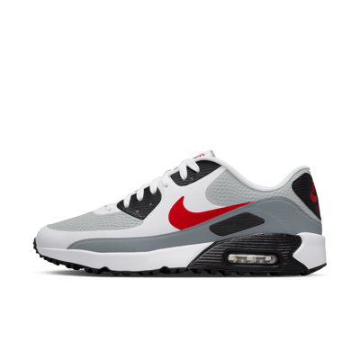 Buty do golfa Nike Air Max 90 G "White & Fire Red" | Mezczyzni | Golf | 01 | SPORTSHOWROOM
