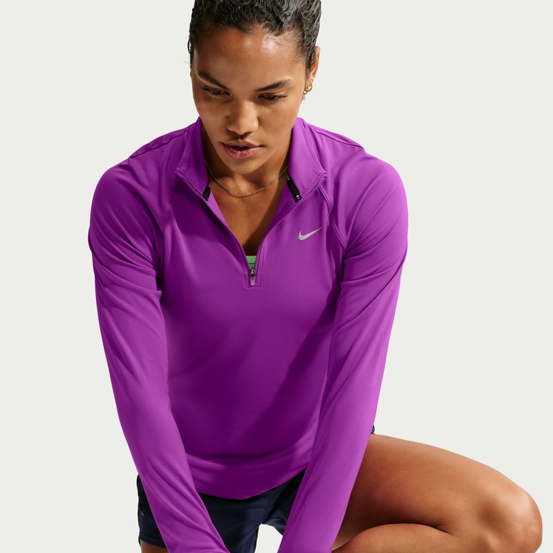 Haut Nike Tempo Dri-FIT 1/4-Zip "Bold Berry" | Femme | Course à pied | 01 | SPORTSHOWROOM