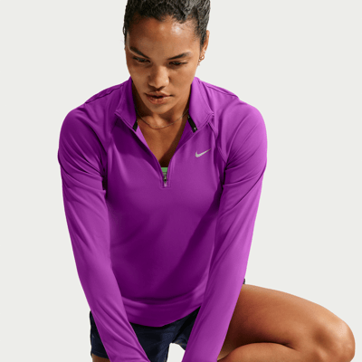 Haut Nike Tempo Dri-FIT 1/4-Zip "Bold Berry" | Femme | Course à pied | 01 | SPORTSHOWROOM