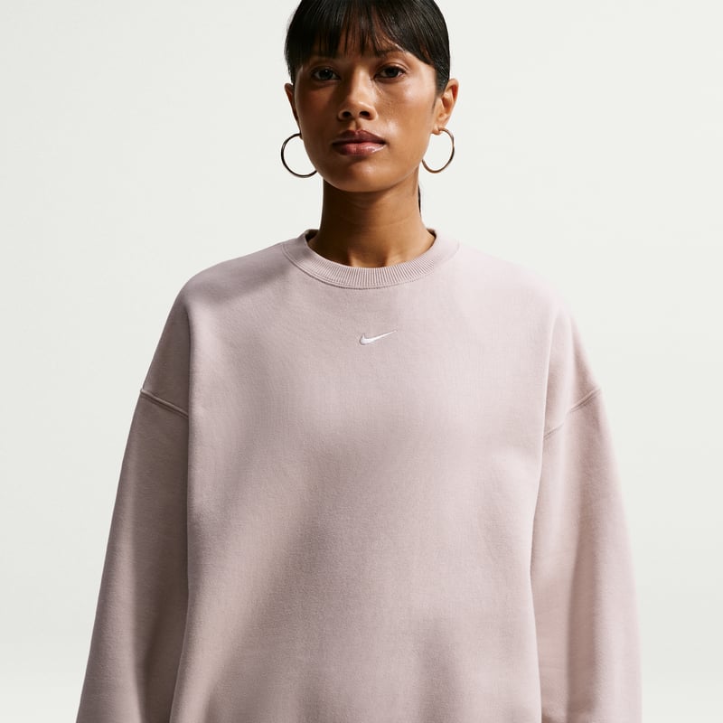 Nike Studio Fleece Medium Weight Oversized Crew Sweater "Cream II & Sail" | Women | | 00 | SPORTSHOWROOM