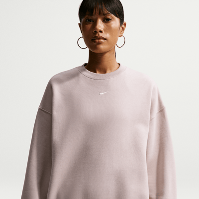 Nike Studio Fleece Medium Weight Oversized Crew Sweater "Cream II & Sail" | Women | | 00 | SPORTSHOWROOM