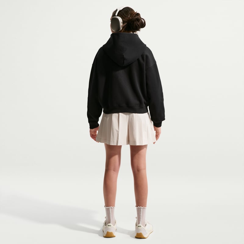 Nike Studio Fleece Oversized Full-Zip Hettegenser "Black & White" | Barn | | 04 | SPORTSHOWROOM