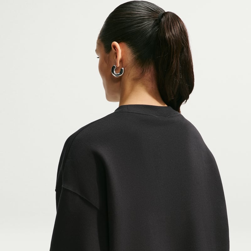 Nike Studio Fleece Medium Weight Oversized Crew Sweater "Black & Sail" | Women | | 01 | SPORTSHOWROOM