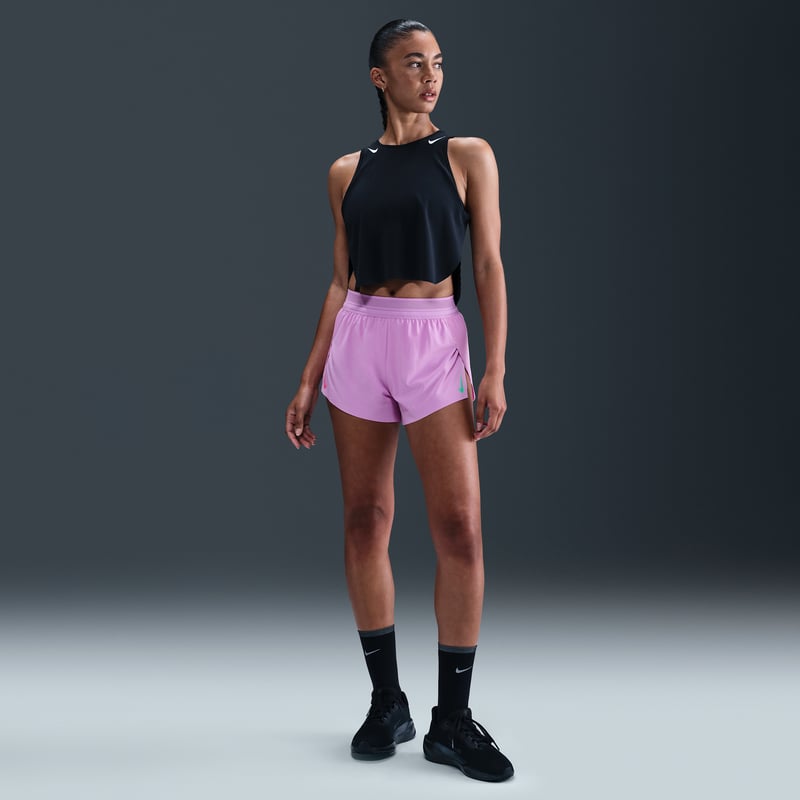 Nike AeroSwift "Faith Kipyegon" Dri-FIT ADV Mid-Rise 3" Brief-Lined Shorts "Vivid Purple" | Dames | Hardlopen | 01 | SPORTSHOWROOM