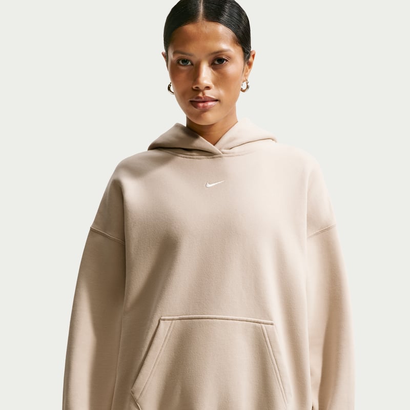 Nike Studio Fleece Medium Weight Oversized Pullover Hettegenser "Cream II & Sail" | Dame | | 00 | SPORTSHOWROOM