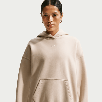 Nike Studio Fleece Medium Weight Oversized Pullover Hettegenser "Cream II & Sail" | Dame | | 00 | SPORTSHOWROOM