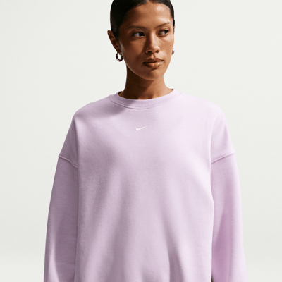 Nike Studio Fleece Medium Weight Oversized Crew Genser "Bleached Lilac & Sail" | Dame | Skating | 00 | SPORTSHOWROOM