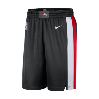 Nike Portland Trail Blazers Icon Edition 2025/26 Dri-FIT NBA Swingman Shorts "Black & White" | Heren | Sportstyle | 01 | SPORTSHOWROOM