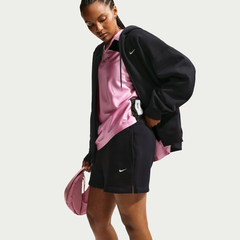 Nike Studio Fleece Medium Weight Mid-Rise Shorts "Total Black & Sail" | Dame | | 03 | SPORTSHOWROOM