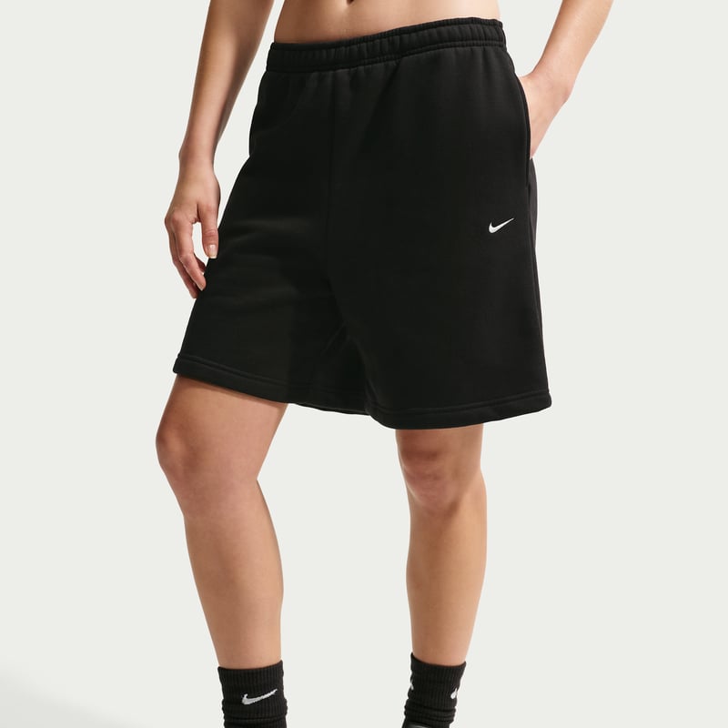 Nike Studio Fleece Medium Weight Oversized High-Rise Shorts "Total Black & Sail" | Dame | | 01 | SPORTSHOWROOM