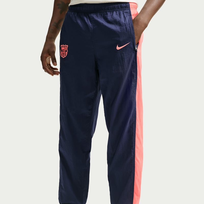 Nike F.C. Barcelona Third Total 90 Woven Pants "Midnight Navy & Bright Mango" | Men | Football | 02 | SPORTSHOWROOM