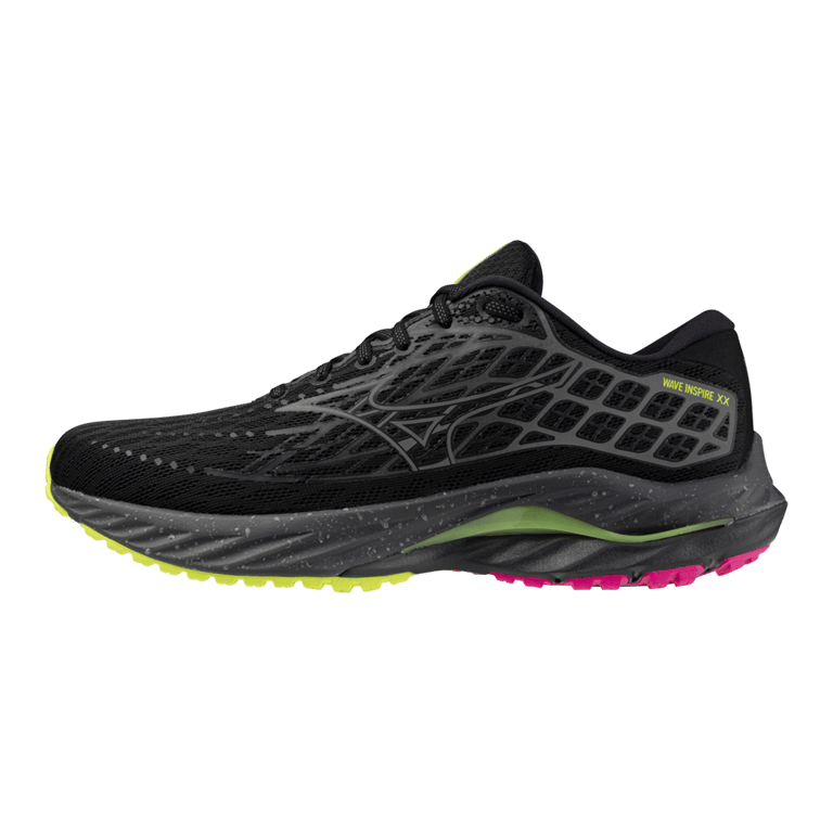 Обувки Mizuno WAVE INSPIRE 20 "Black & Sunny Lime" | Мъже & Жени | Бягане | 01 | SPORTSHOWROOM