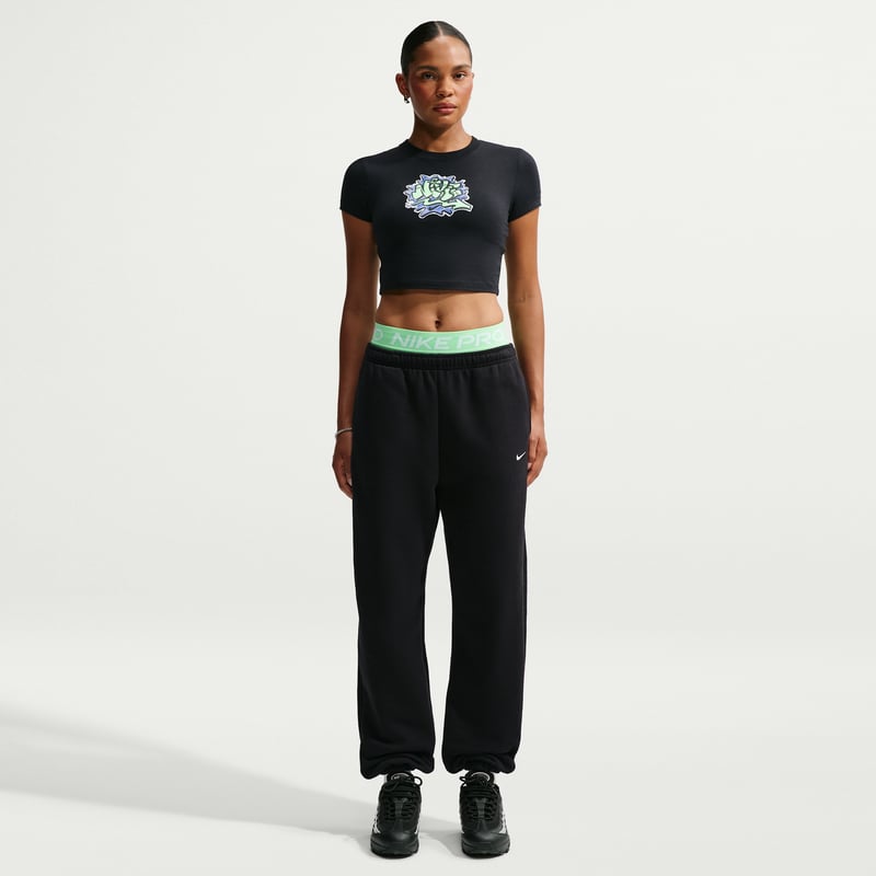 Nike Studio Fleece Medium Weight High-Rise Oversized Cuffed Bukse "Total Black & Sail" | Dame | | 00 | SPORTSHOWROOM