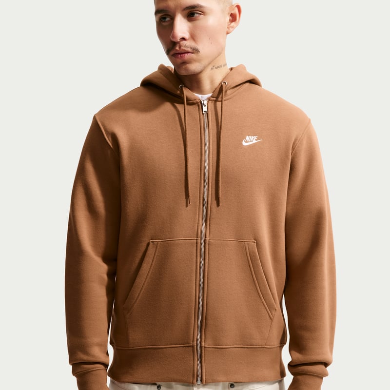 Felpa con cappuccio Nike Club Full-Zip Fleece "Ale Brown" | Uomo | | 01 | SPORTSHOWROOM