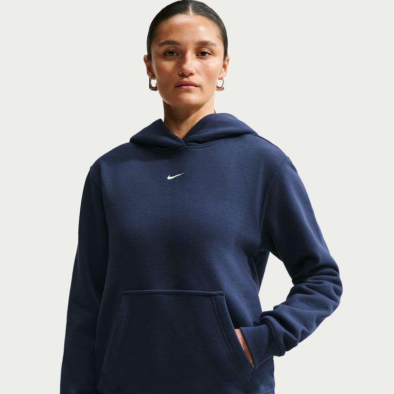 Nike Studio Fleece Medium Weight Pullover Hettegenser "Midnight Navy & Sail" | Dame | | 00 | SPORTSHOWROOM