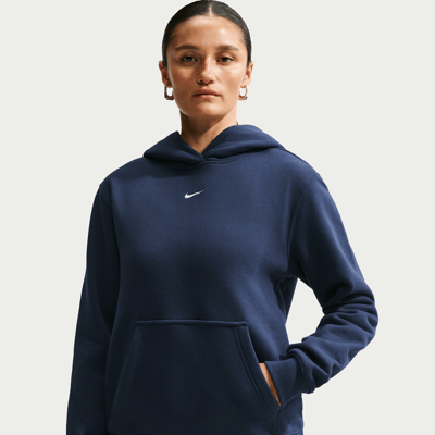 Nike Studio Fleece Medium Weight Pullover Hettegenser "Midnight Navy & Sail" | Dame | | 00 | SPORTSHOWROOM