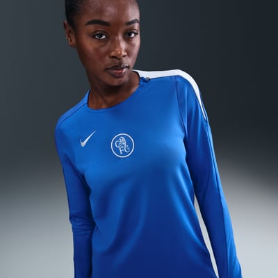 Nike Chelsea F.C. Strike Third Dri-FIT Total 90 Knit Crew-Neck Topp "Game Royal & Field Silver" | Kvinnor | Fotboll | 01 | SPORTSHOWROOM