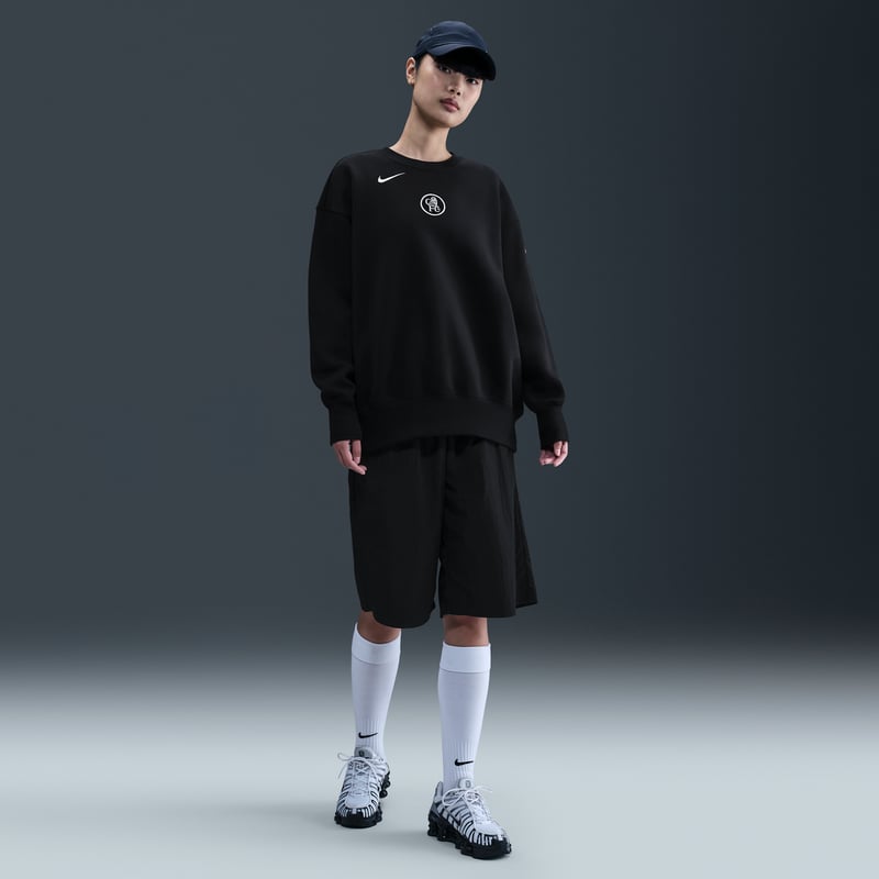 Nike Chelsea F.C. Phoenix Fleece Third Total 90 Oversized Crew-Neck Sweater "Black & Field Silver" | Women | Football | 04 | SPORTSHOWROOM