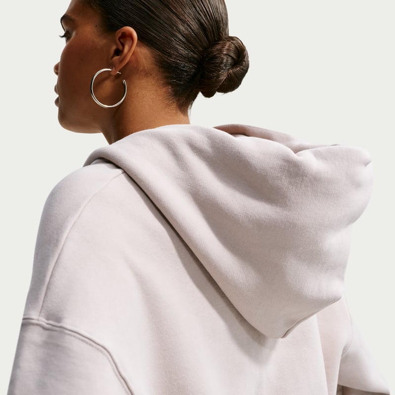 Nike Studio Fleece Medium Weight Oversized Full-Zip Cropped Hettegenser "Cream II & Sail" | Dame | | 05 | SPORTSHOWROOM